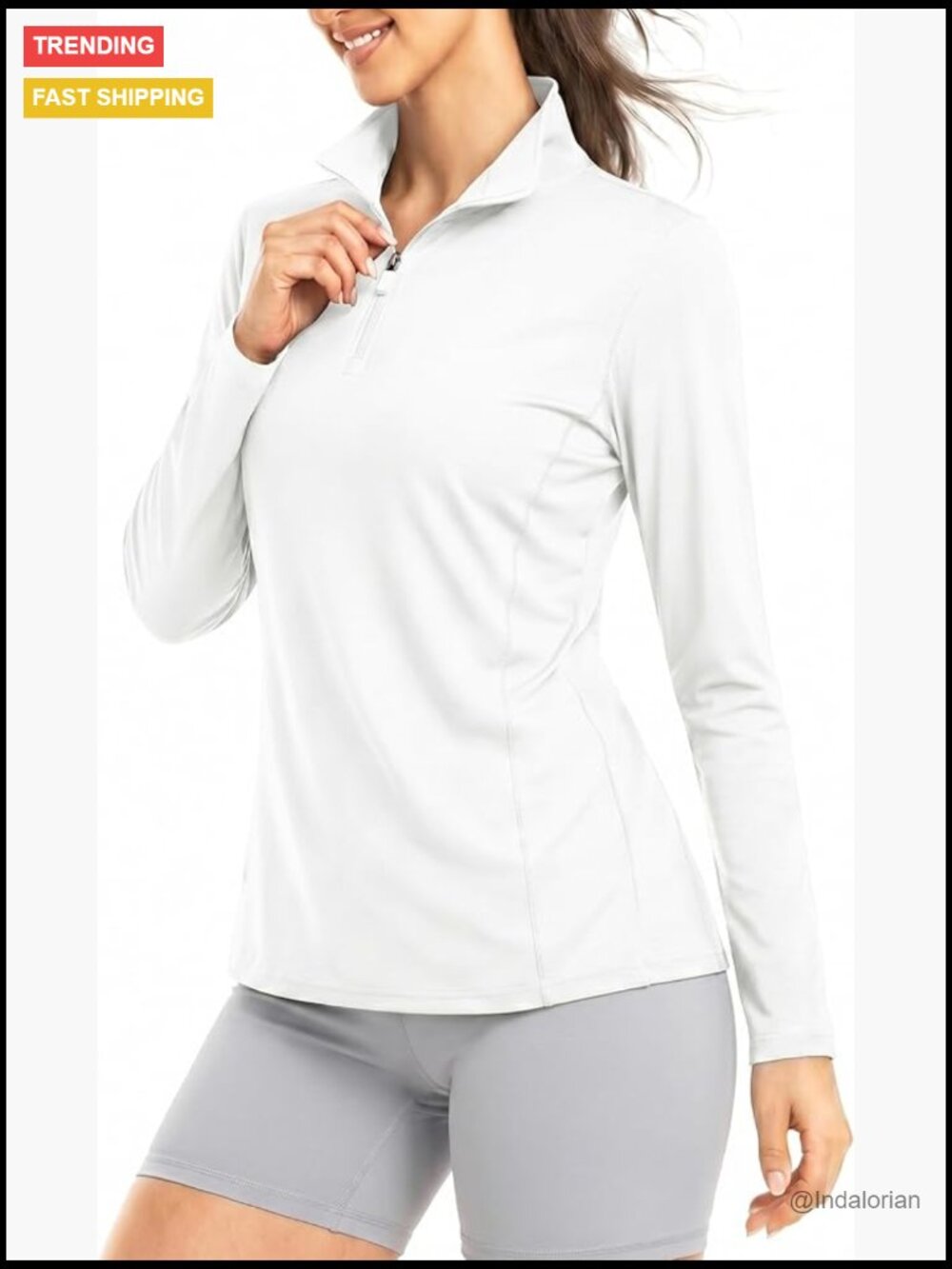 UPF 50+ Sun Shirt Quarter Zip Long Sleeve Lightweight Quick Dry Rash Guard